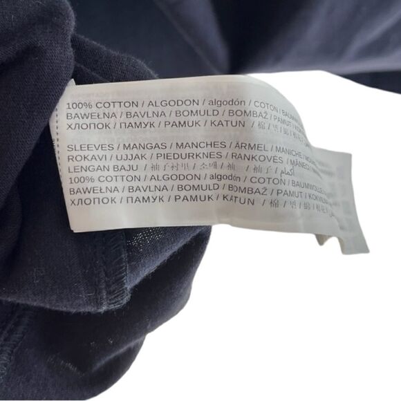 MANGO | 100% Cotton Black Lantern Tie Sleeve Top (S) - Picture 4 of 5